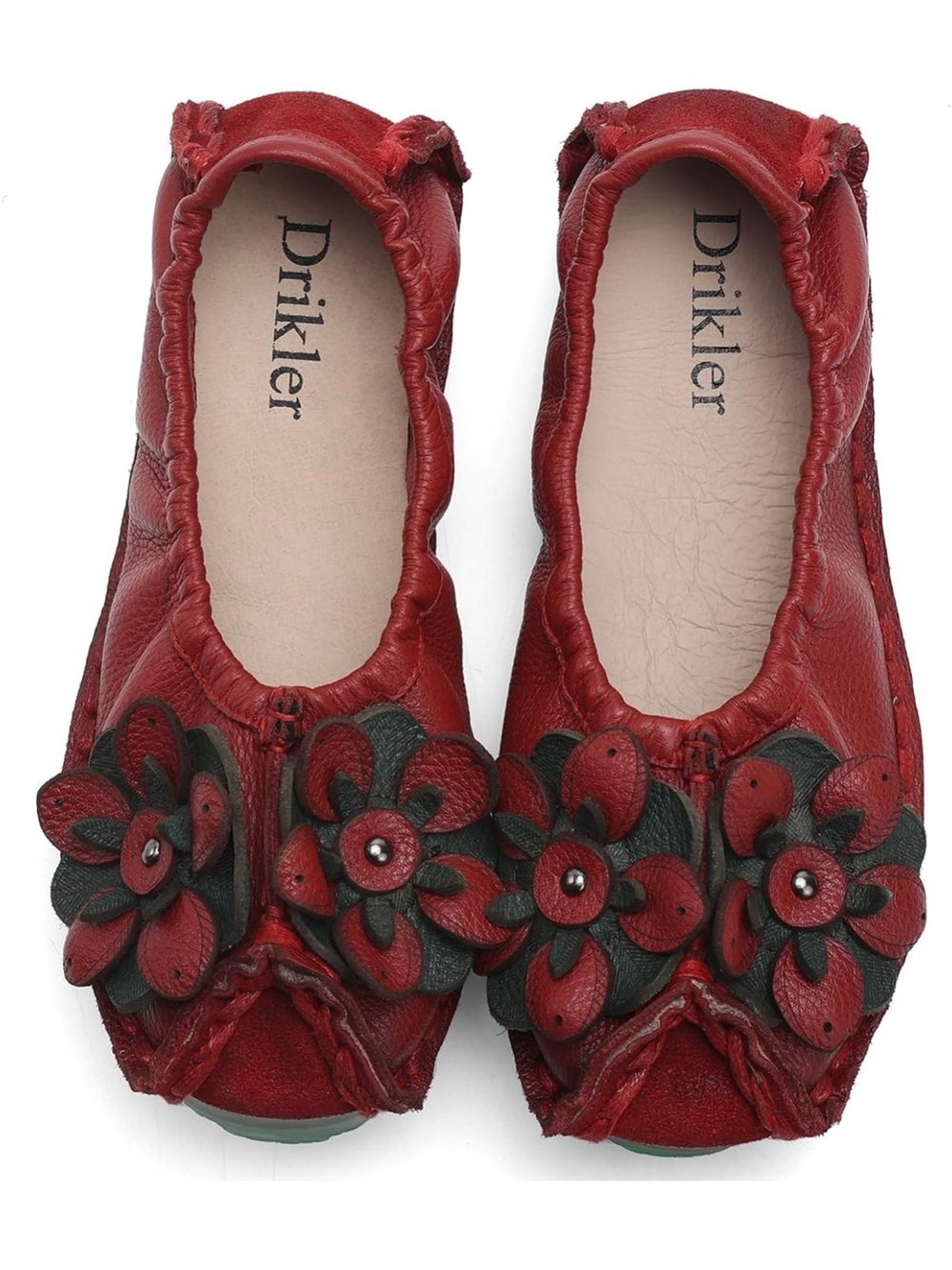 Drikler Floral Leather Loafers New #19